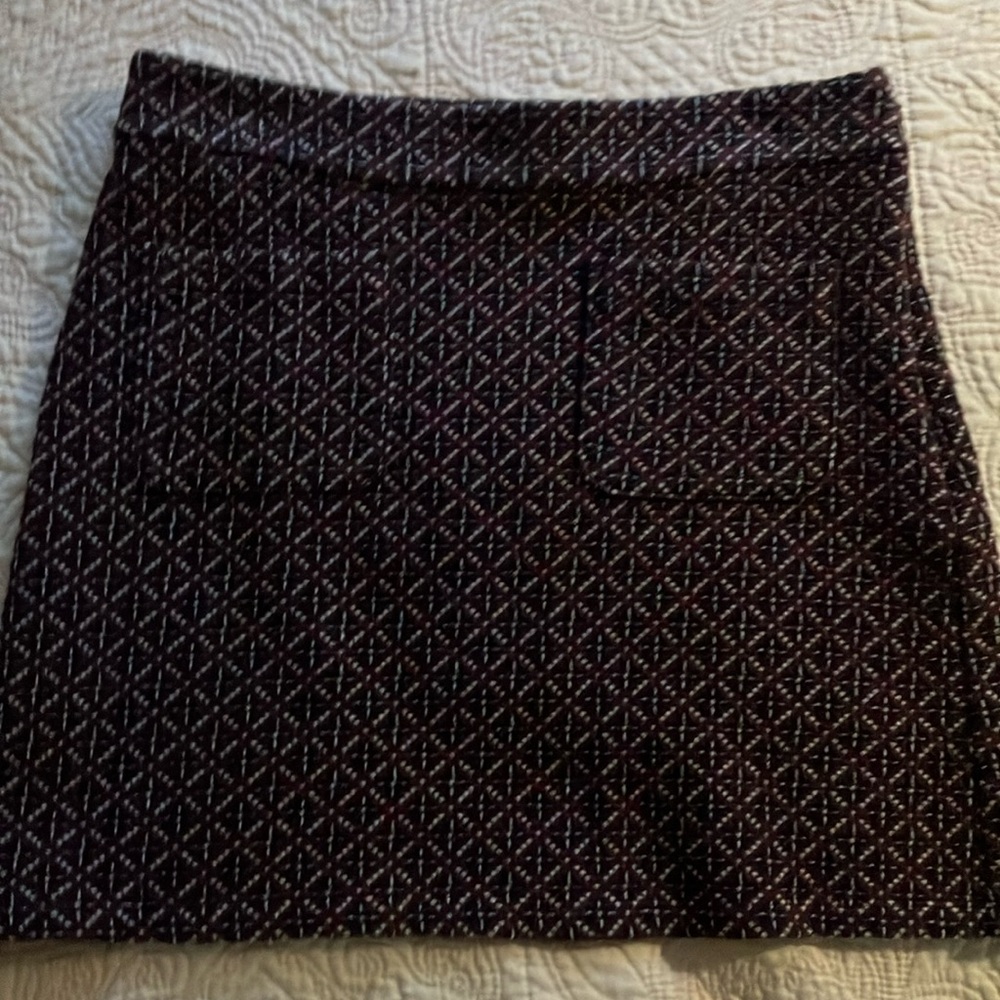 Loft skirt great fall colors size zipper front pockets